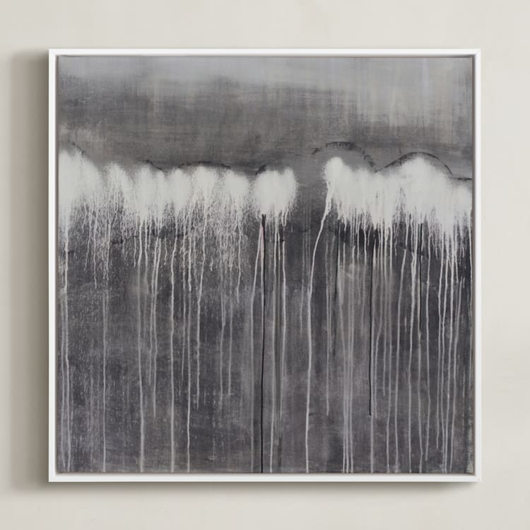 "The Forest" - Art Print in Moody Grey by Bethany Mabee - Framed Canvas