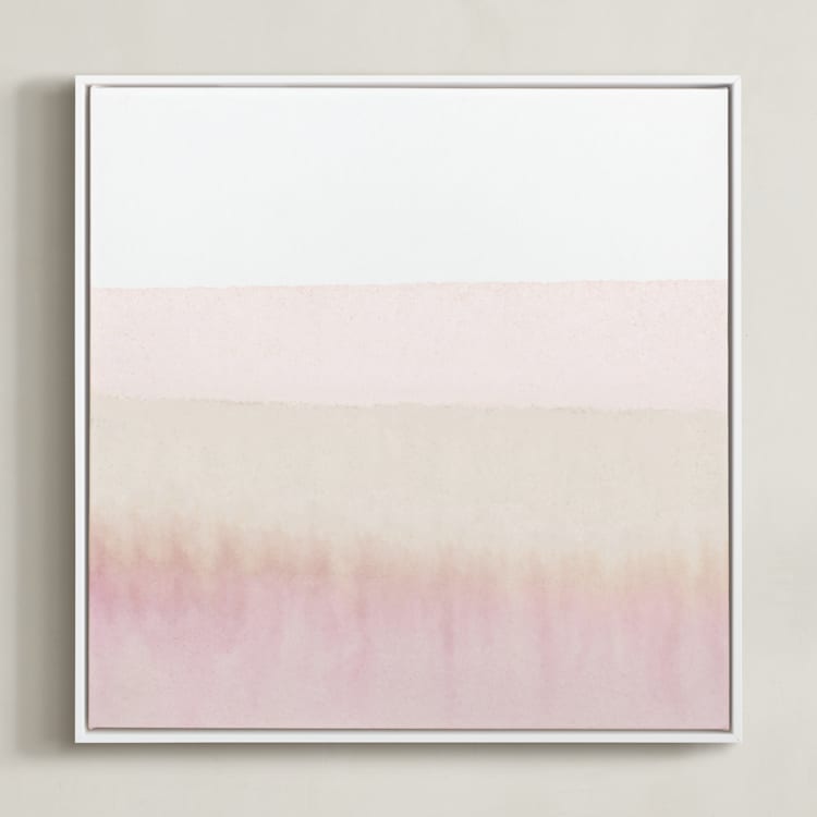 "Sunup" - Art Print in soft rose by Sadie Holden - Framed Canvas