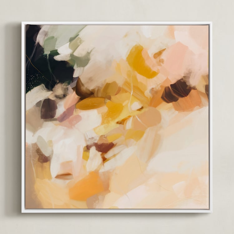 "Emberley" - Art Print in Golden Yellow by Parima Studio - Framed Canvas
