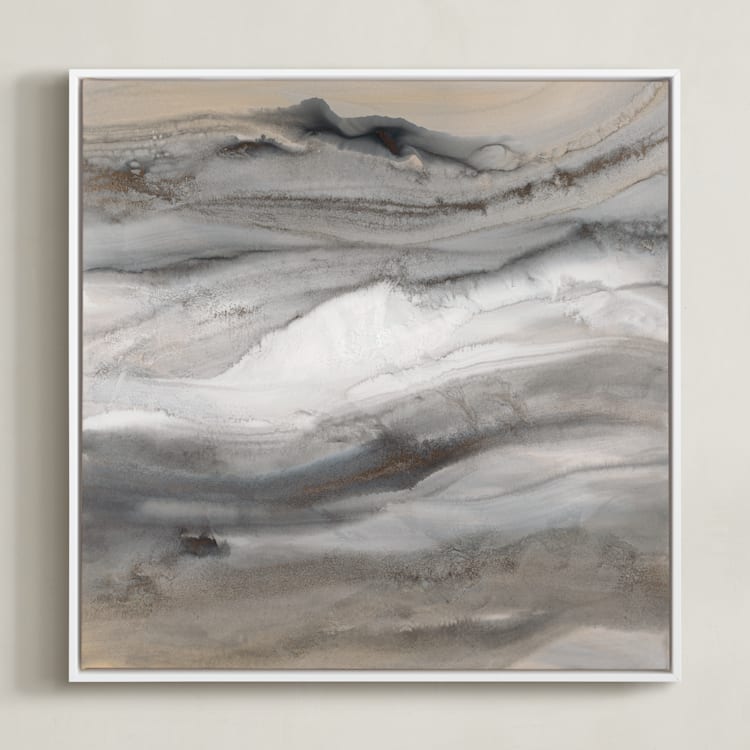 "Warm Gold II" - Art Print in Warm Gold by Teodora Guererra - Framed Canvas