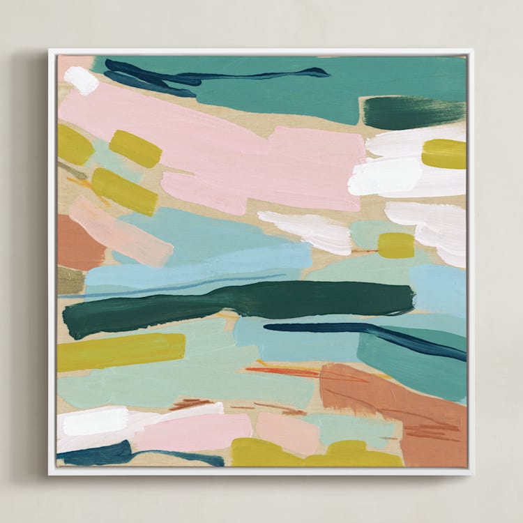 "South of France" - Art Print in Burnt Orange by Katie Craig - Framed Canvas