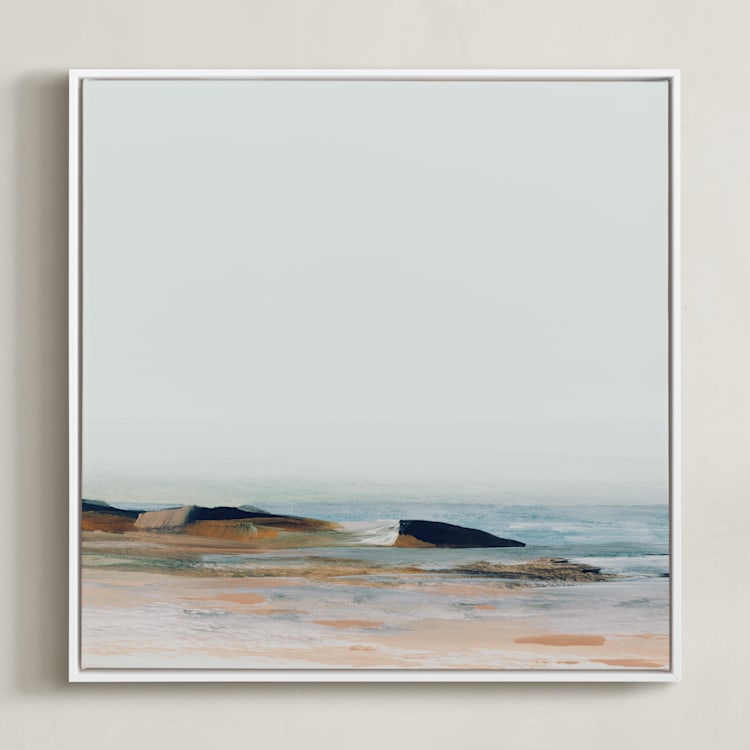 "Tarek" - Art Print in Sea Blue by Mande Calhoun - Framed Canvas