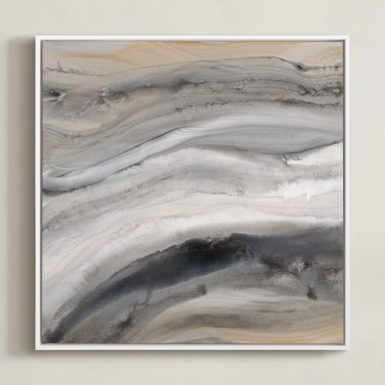 "Warm Gold I" - Art Print in Warm Gold by Teodora Guererra - Framed Canvas