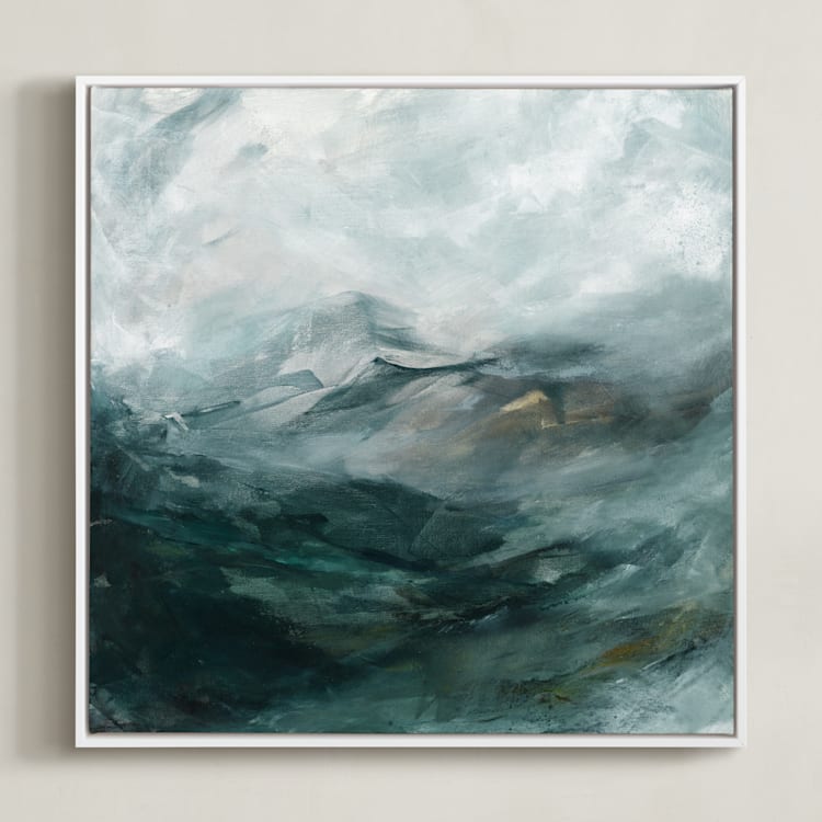 "Ice Canyon" - Art Print in Mist by Mya Bessette - Framed Canvas