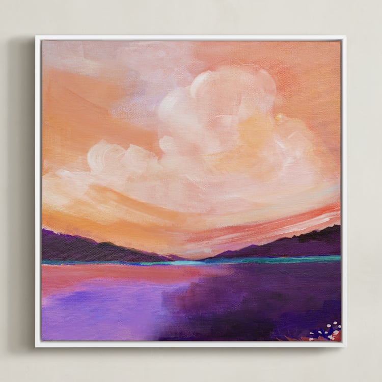 "Summer Solstice" - Art Print in Solstice orange by AlisonJerry - Framed Canvas