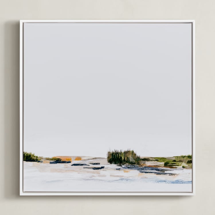 "Levi" - Art Print in Grey by Mande Calhoun - Framed Canvas