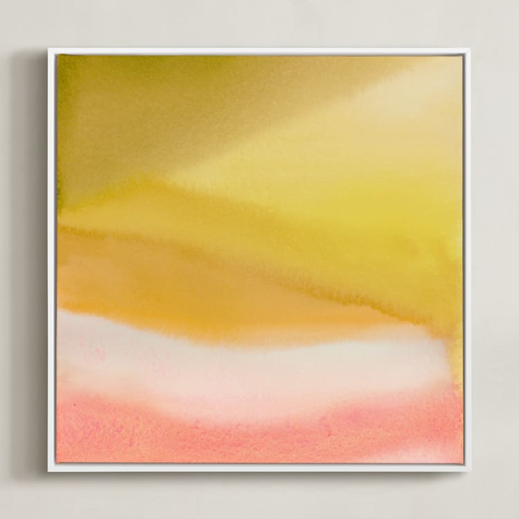 "Endless Summer" - Art Print in Citron by A Real Peach Studio - Framed Canvas