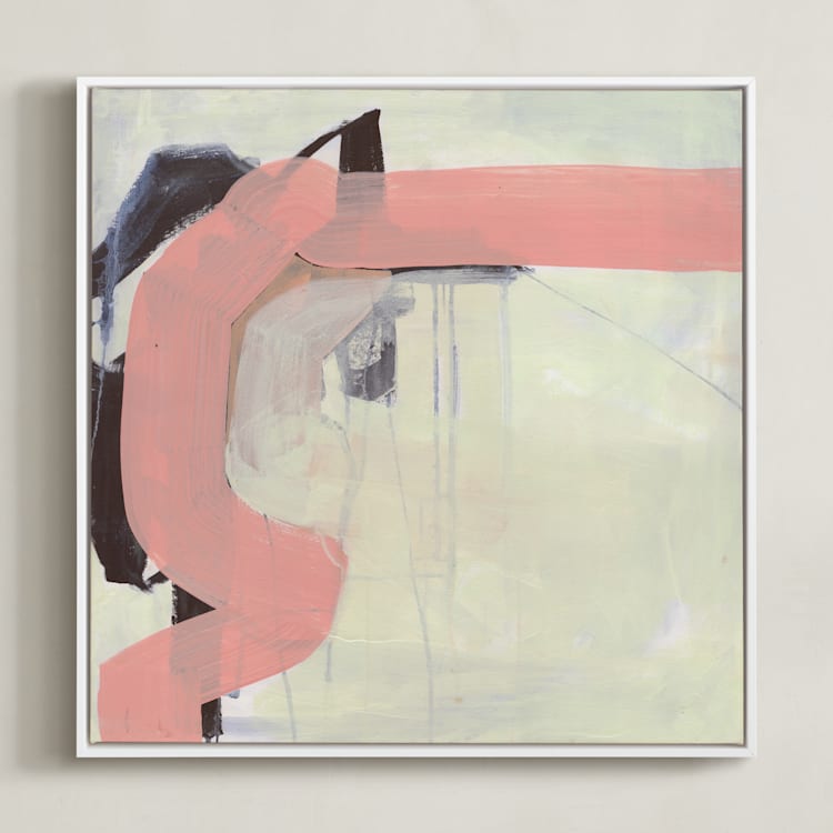 "Pink Vibe" - Art Print in Flamingo Pink by Kirsta Benedetti - Framed Canvas