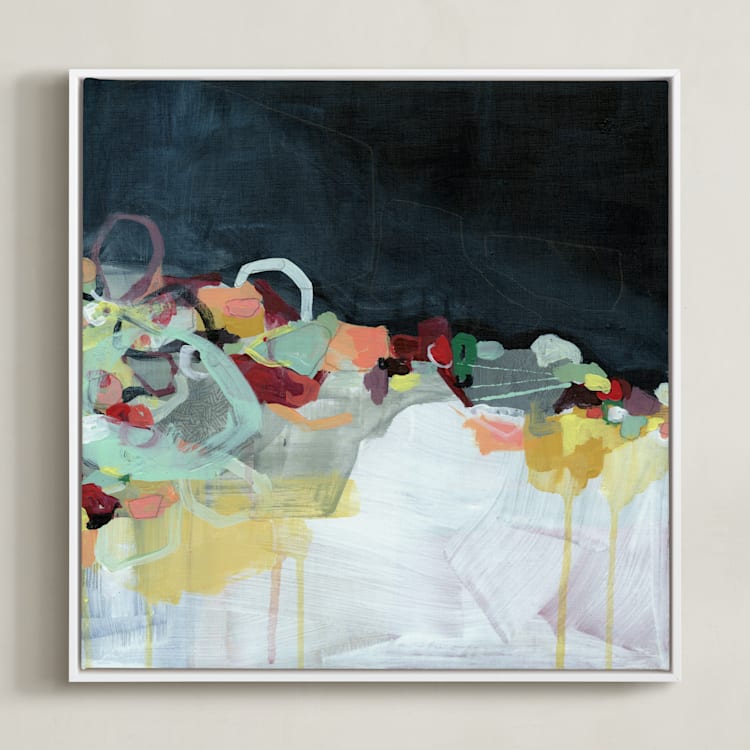 "Abstract Landscape (Dark)" - Art Print in Shine by Kirsta Benedetti - Framed Canvas