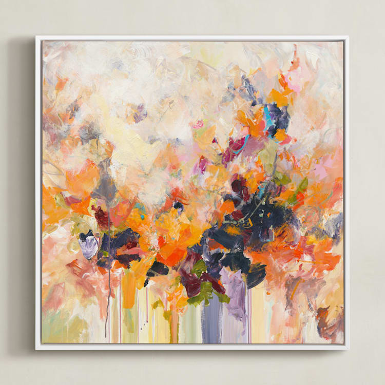 "ON FIRE" - Art Print in White by Svitlana Martynjuk - Framed Canvas