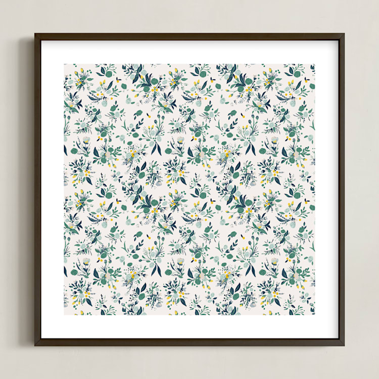 "Gardens" - Art Print in Whites by Anna Stout-Tuckwiller - Framed