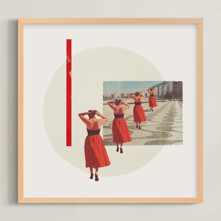 "Well Red" - Art Print in Red Dress by Kamala Nahas - Framed