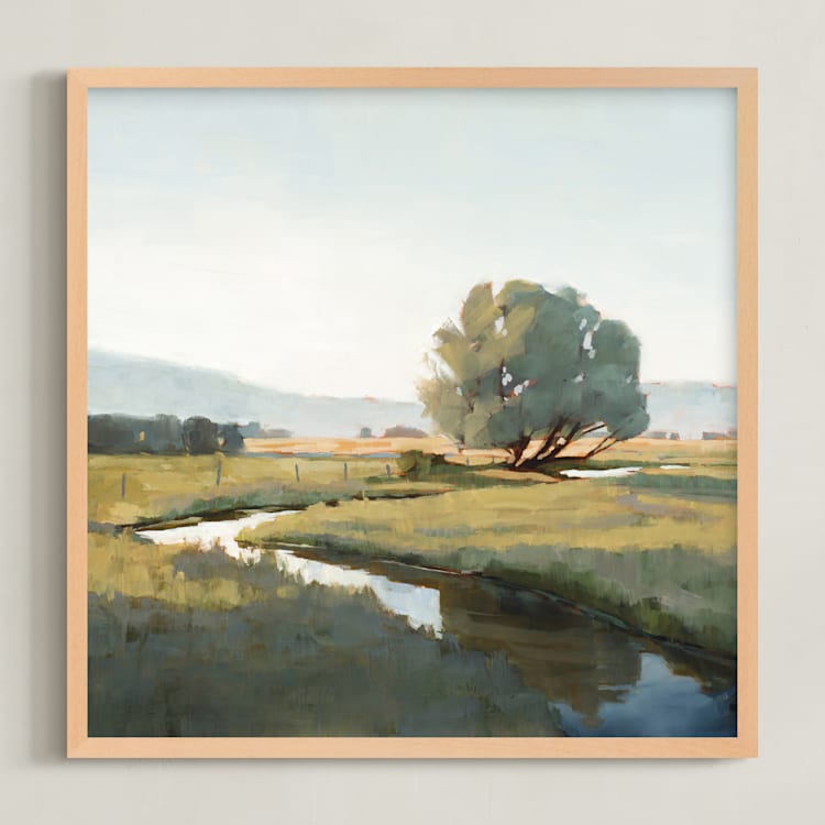 "Peace Like a River" - Art Print in Shady Green by Rachel Nelson - Framed