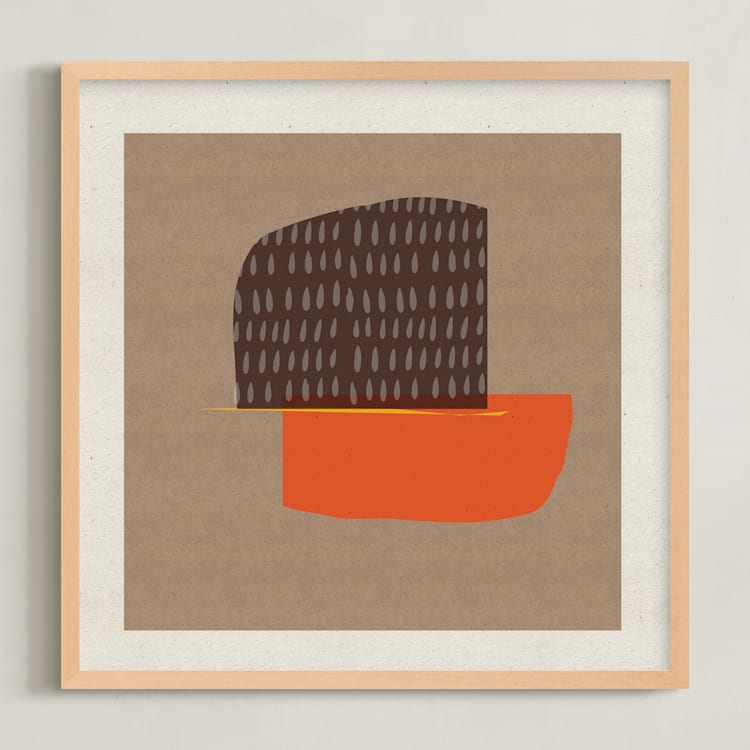 "Let's Go on a Trip I" - Art Print in Hearth Brown by Alain Castoriano - Framed
