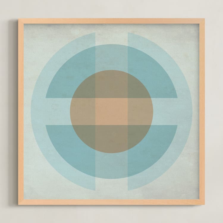 "Aperture" - Art Print in Taupe by Jennifer Morehead - Framed