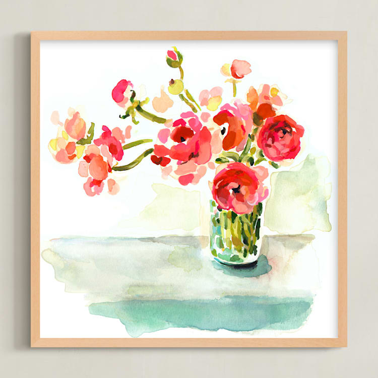 "Meander" - Art Print in Fuchsia by Betty Hatchett - Framed
