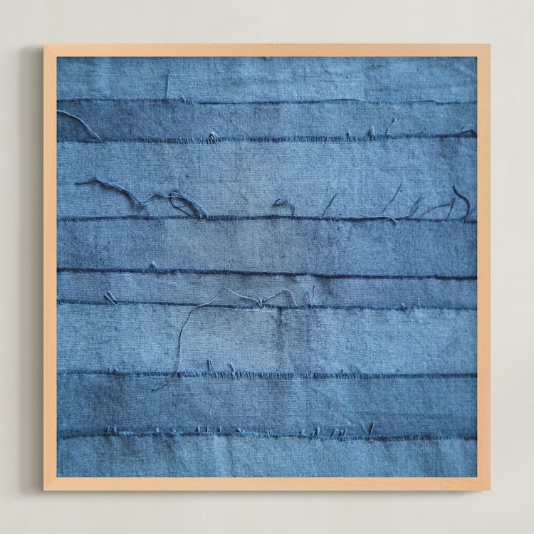 "Gathered Remnants II" - Art Print in Regal Blue by Debra Pruskowski - Framed