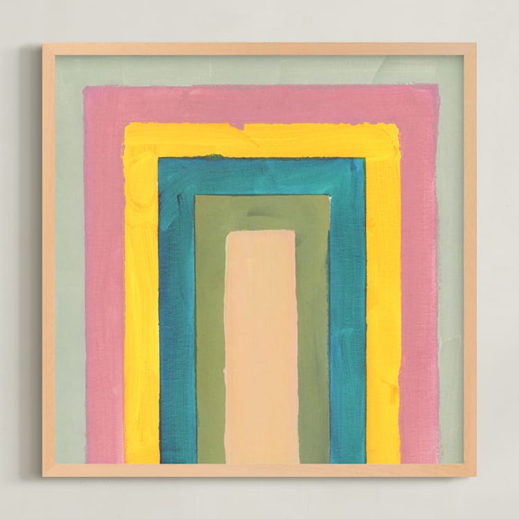 "Rainbow Twist" - Art Print in Sky by Lindsay Megahed - Framed