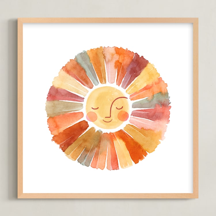 "sun face" - Art Print in Sunrise by Sara Berrenson - Framed