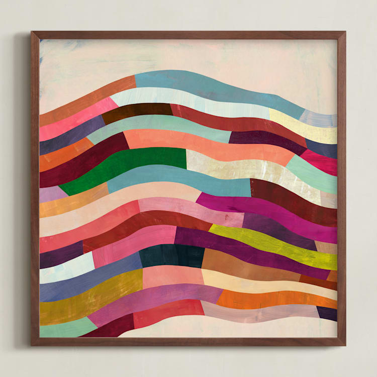 "Strata I" - Art Print in Cream by melanie mikecz - Framed
