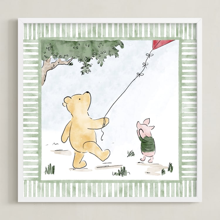 "Disney's Pooh and Piglet Seasons 3" - Art Print in Summer by Jenna Holcomb - Framed