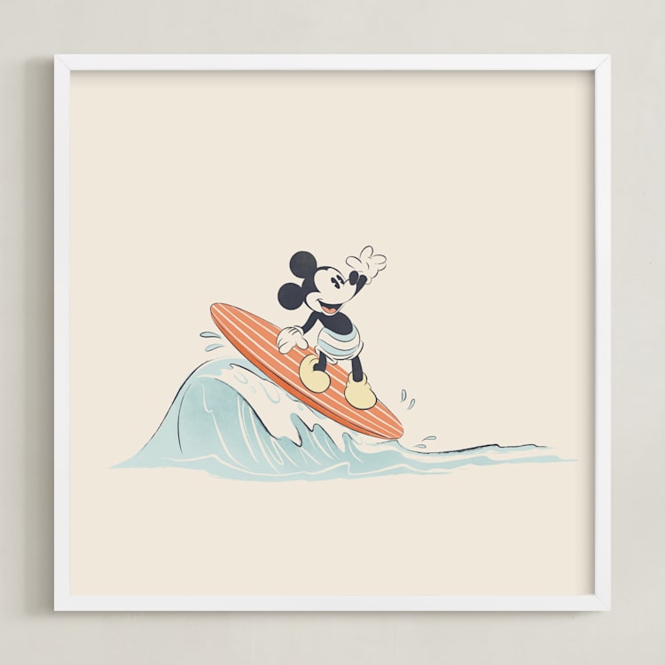 "Disney's Mickey: A Day by the Sea 2" - Art Print in Sand by Sabrin Deirani - Framed