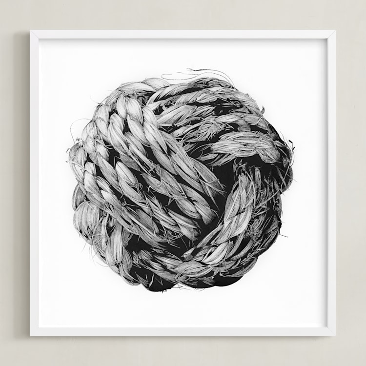 "Monkey Fist" - Art Print in White by Lucas Wade - Framed