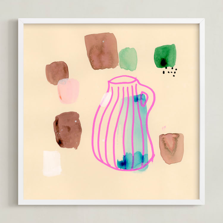 "Vase Study" - Art Print in Hot Pink by Lindsay Megahed - Framed