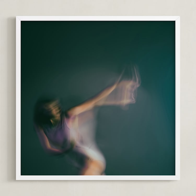 "Don't Go" - Art Print in Teal by Derick W Daily - Framed
