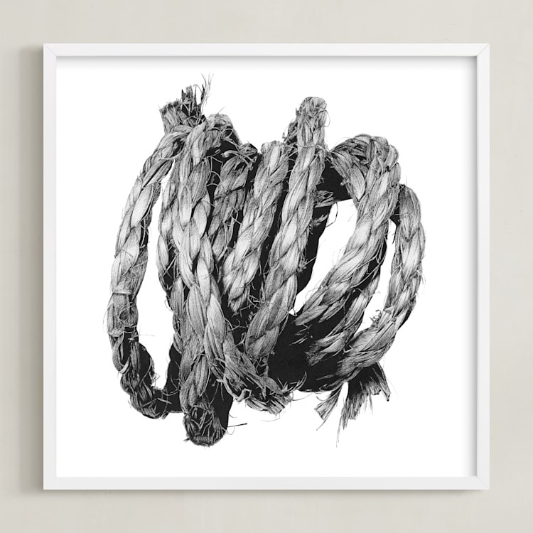 "Loose Coil" - Art Print in White by Lucas Wade - Framed