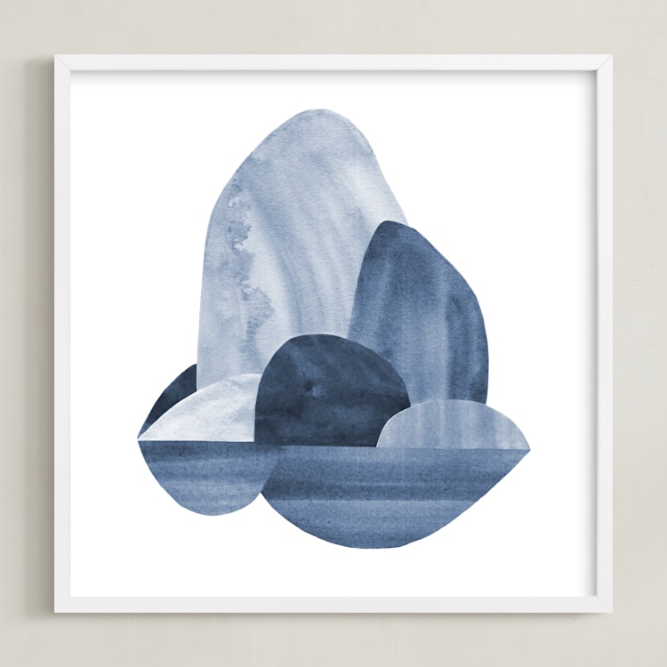 "Precipice 1" - Art Print in Deep Sea by Olivia Raufman - Framed