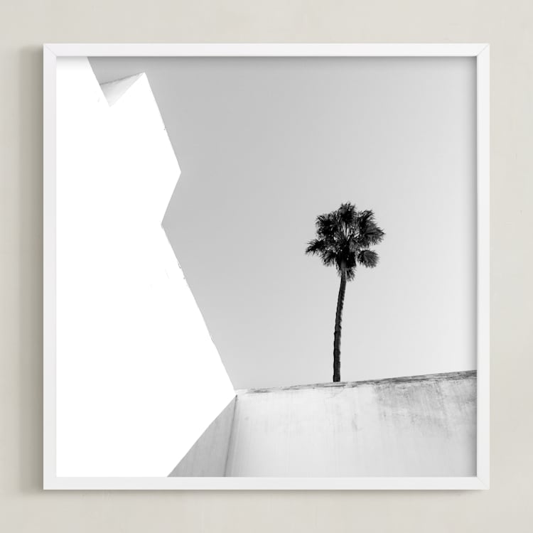 "Structured Palm" - Art Print in Black & White by Zani van Zyl - Framed