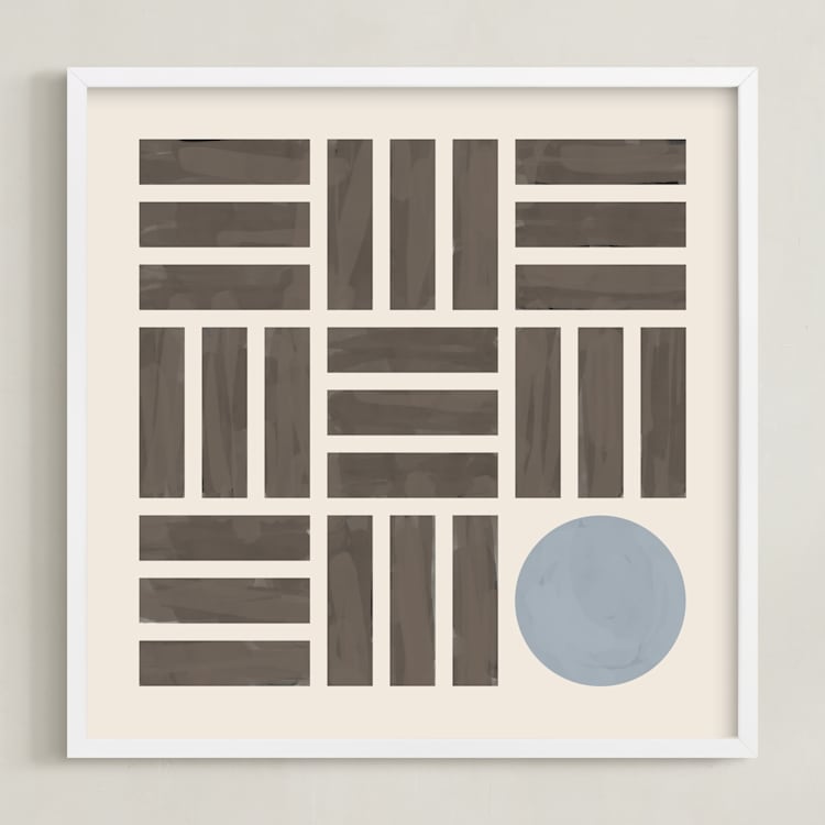 "Ki Ni Maru" - Art Print in Espresso by Yohaku Oshima - Framed