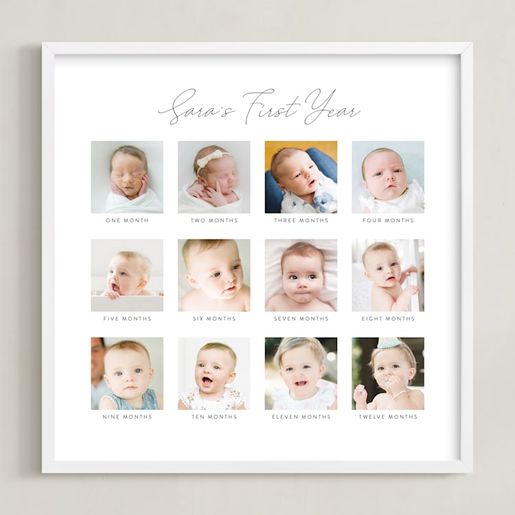 "Baby's First Year: Framed Photo" - Framed Photo in White by Erin Deegan - Framed