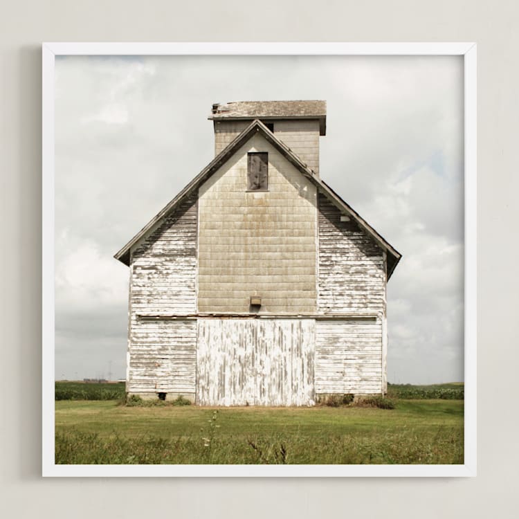 "weathered barn" - Art Print in weathered white by Baumbirdy - Framed