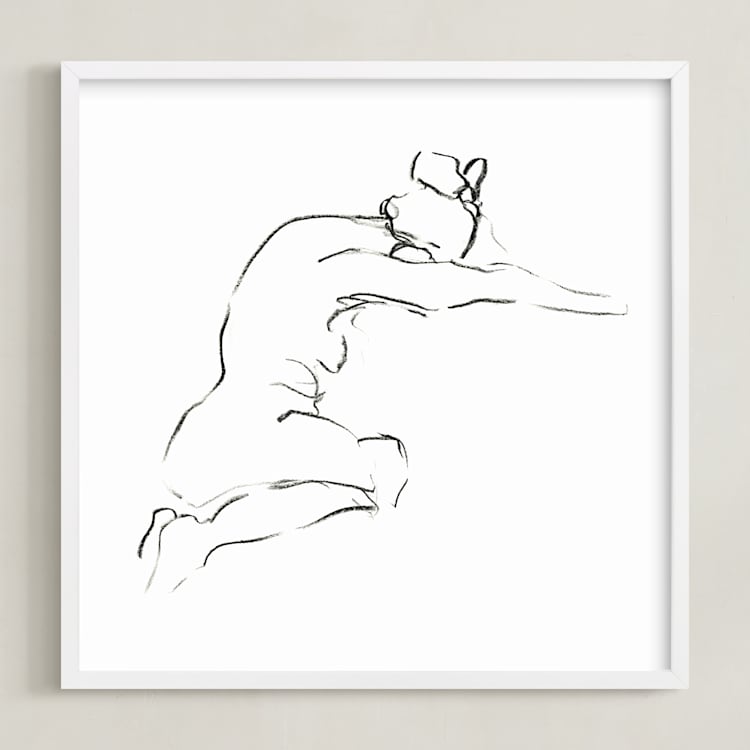 "Model9" - Art Print in White by Miranda Mol - Framed