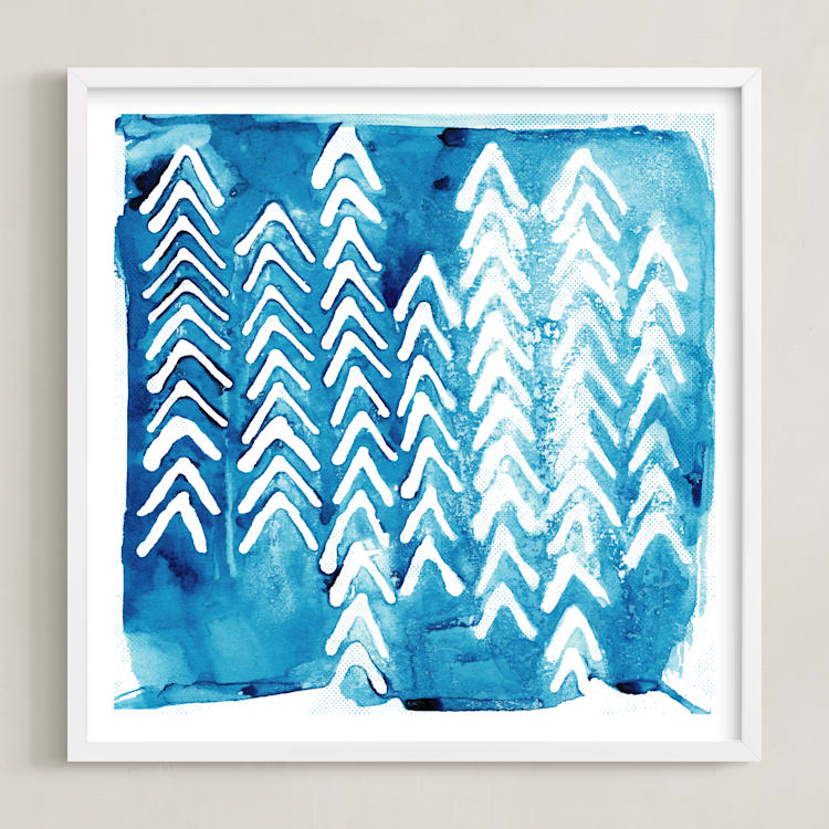 "Northern Flow 2" - Art Print in Turquoise by Kerry Doyle - Framed