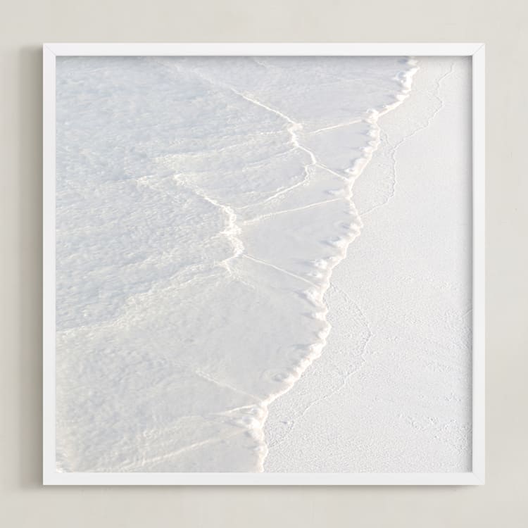 "White Water " - Art Print in White ocean waves by Lisa Sundin - Framed