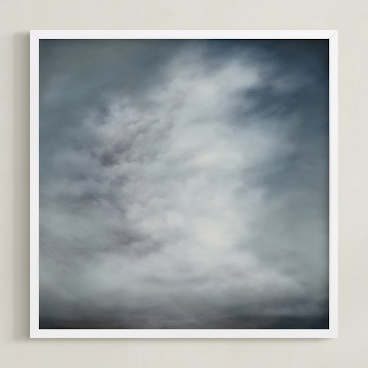 "Moment of Pause" - Art Print in neutral greys by Kelly Money - Framed
