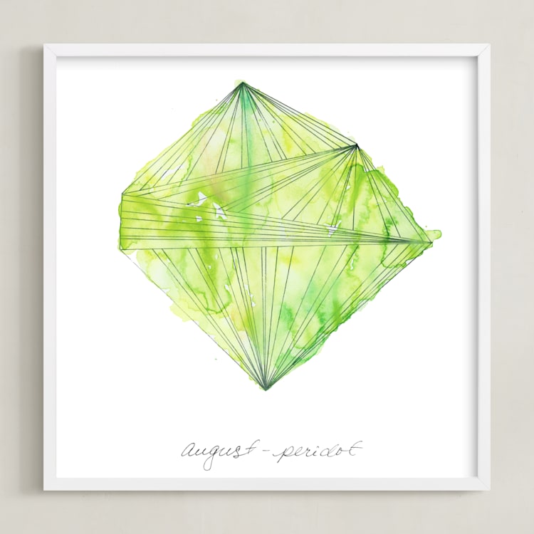 "August - Peridot" - Art Print in Peridot by Naomi Ernest - Framed