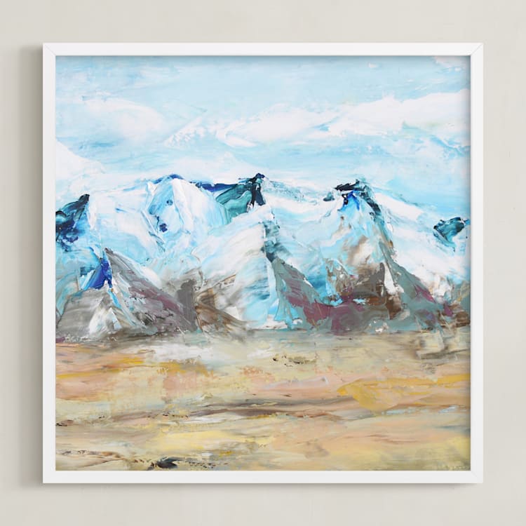 "Blue Mountain 1" - Art Print in Cobalt Blue by Laura Morris - Framed