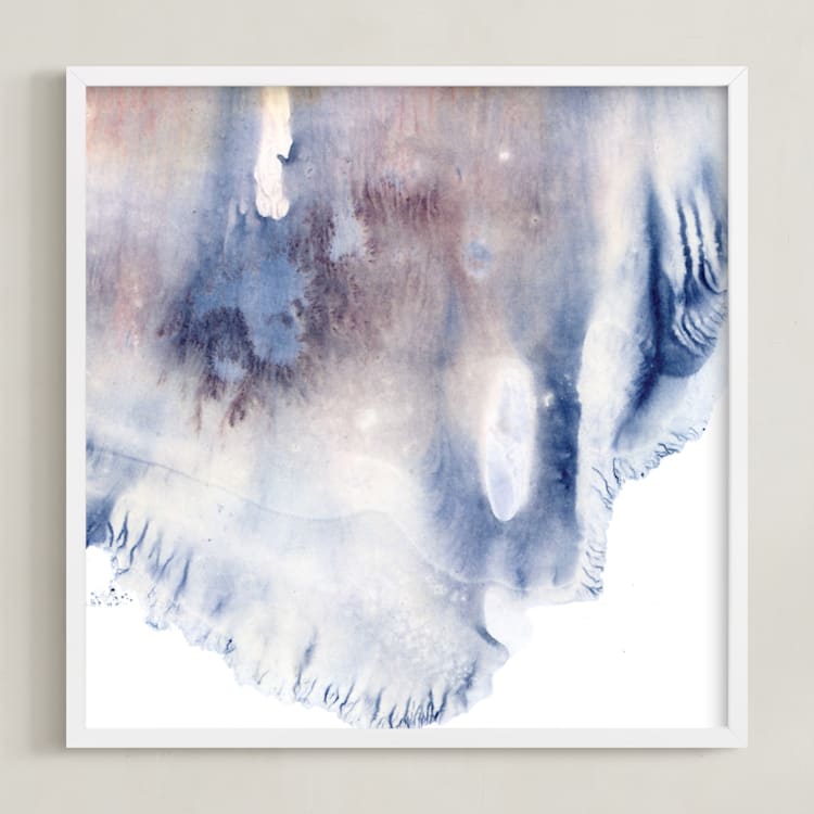 "Sweet Melancholy" - Art Print in Blue Smoke by Helen Halik - Framed