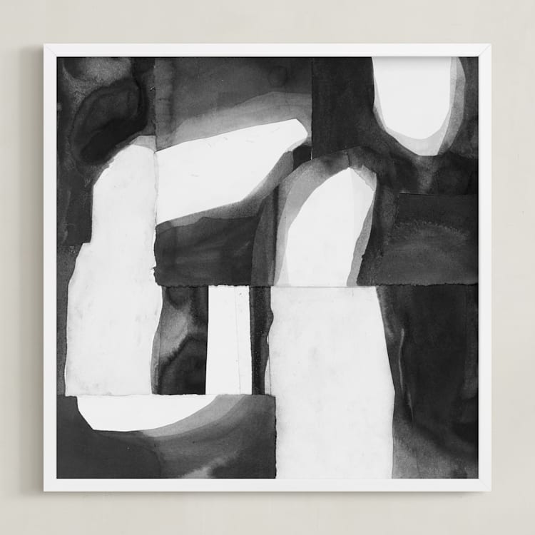 "Construct 1" - Art Print in Black and White by Ashleigh Ninos - Framed