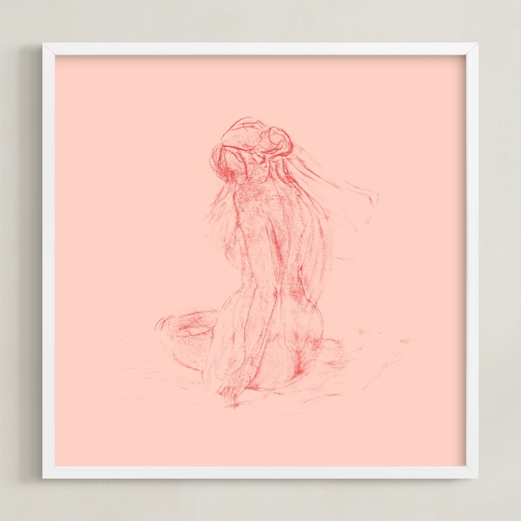 "vaporeux deux" - Art Print in blush by Ramnik Velji - Framed