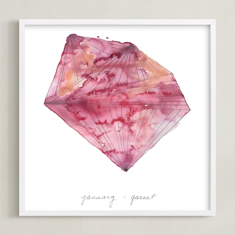 "January - Garnet" - Art Print in Garnet by Naomi Ernest - Framed
