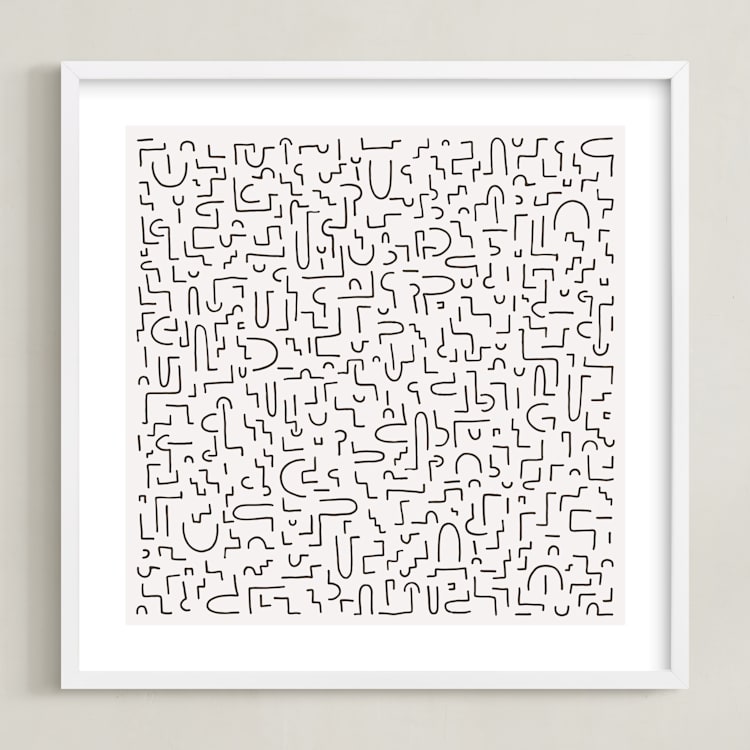 "Neurons" - Art Print in Charcoal by Katie Zimpel - Framed