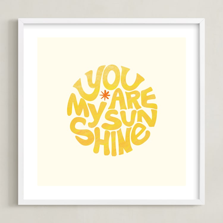 "Forever Sunshine" - Art Print in Sunflower by Carrie ONeal - Framed