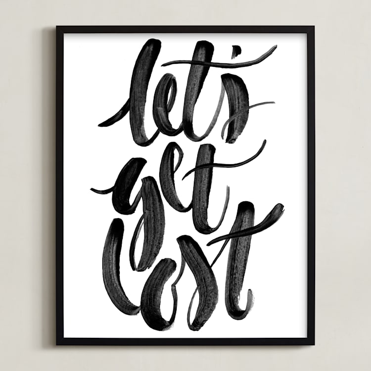 "Let's Get Lost" - Art Print in Painted Black by Sam Dubeau - Framed