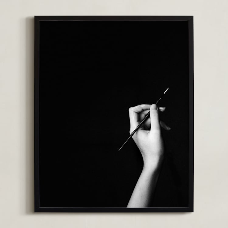 "Create I" - Art Print in Black Ink by Kaitie Bryant - Framed