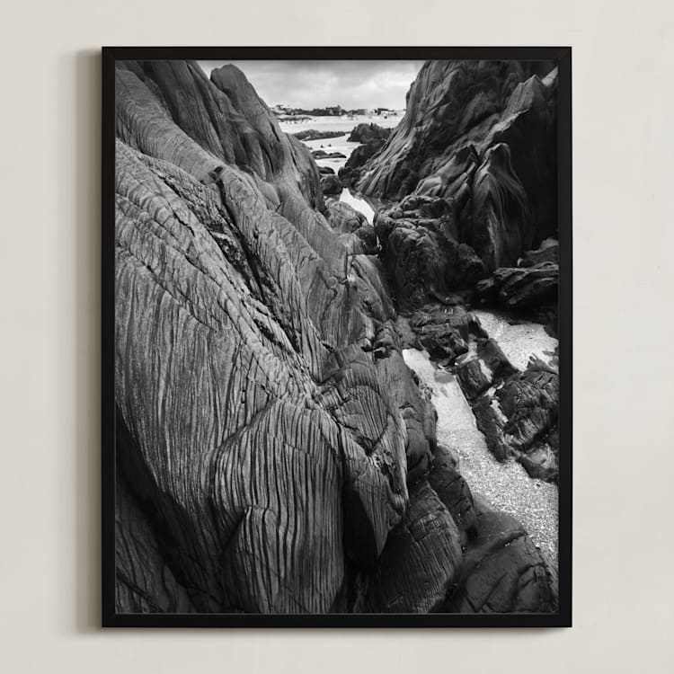 "Ancient rocks" - Art Print in Black&White by Lucia Coppola - Framed